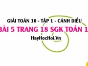 Giải bài 5 trang 18 Toán 10 tập 1 SGK Cánh Diều